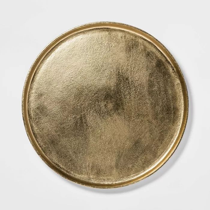Target/Home/Home Decor/Decorative Objects & Sculptures‎17.6" Round Aluminum Tray Gold - Thresho... | Target