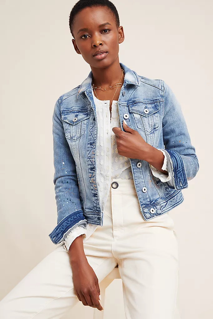 Pilcro Paint-Splattered Denim Jacket | Anthropologie (US)