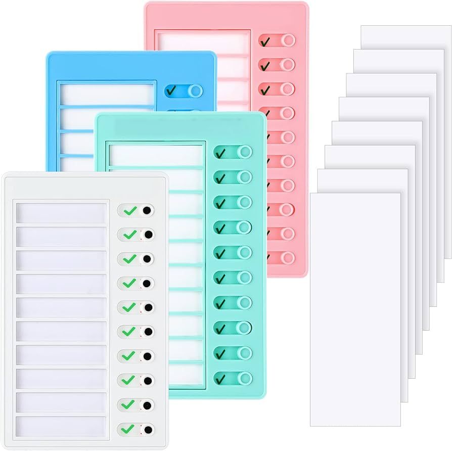 4 Pcs Blank Chore Chart Kids Chore Chart, Plastic Checklist Board with 8 Detachable Cardstock to ... | Amazon (US)