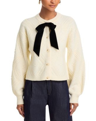FRENCH CONNECTION Kitty Bobble Contrast Crewneck Cardigan  | Bloomingdale's Women | Bloomingdale's (US)