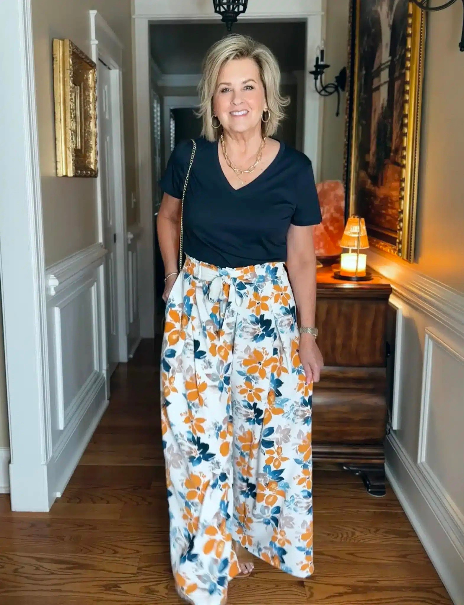 For days when you’re not feeling a dress, but want to be comfortable and dressed up! The pants are so easy to style and come in multiple prints. I’m wearing a size large.

#LTKHoliday #LTKOver40 #LTKWorkwear