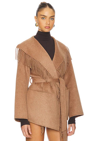 Rowen Fringe Lapel Jacket in Camel | Revolve Clothing (Global)