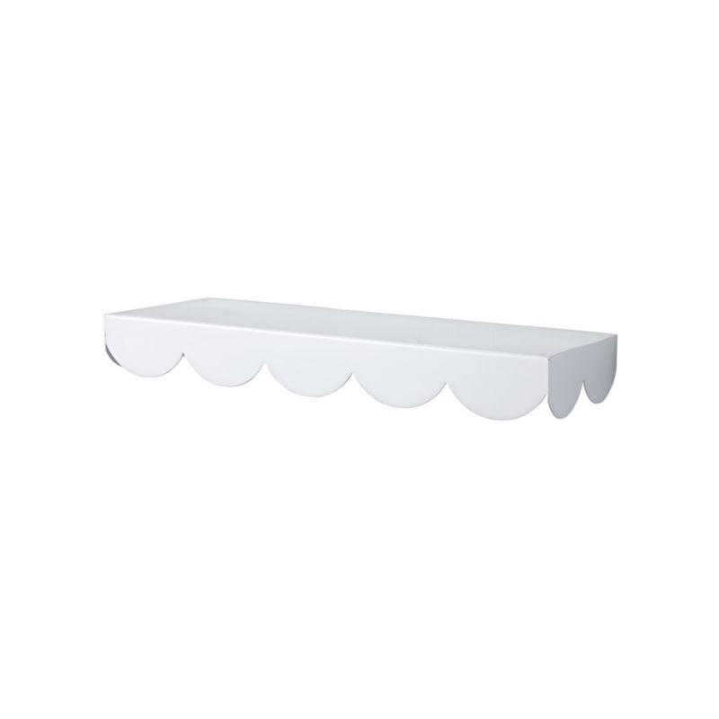 White Simple Scallop Wall Shelf + Reviews | Crate and Barrel | Crate & Barrel