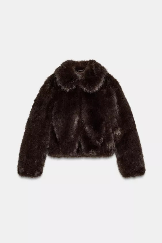 SHORT FAUX FUR COAT | Zara UK