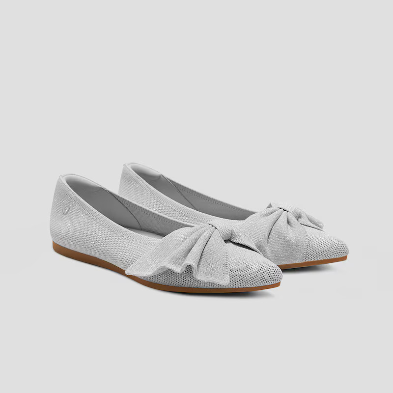 Pointed-Toe Bow Flats (Azura) | VIVAIA