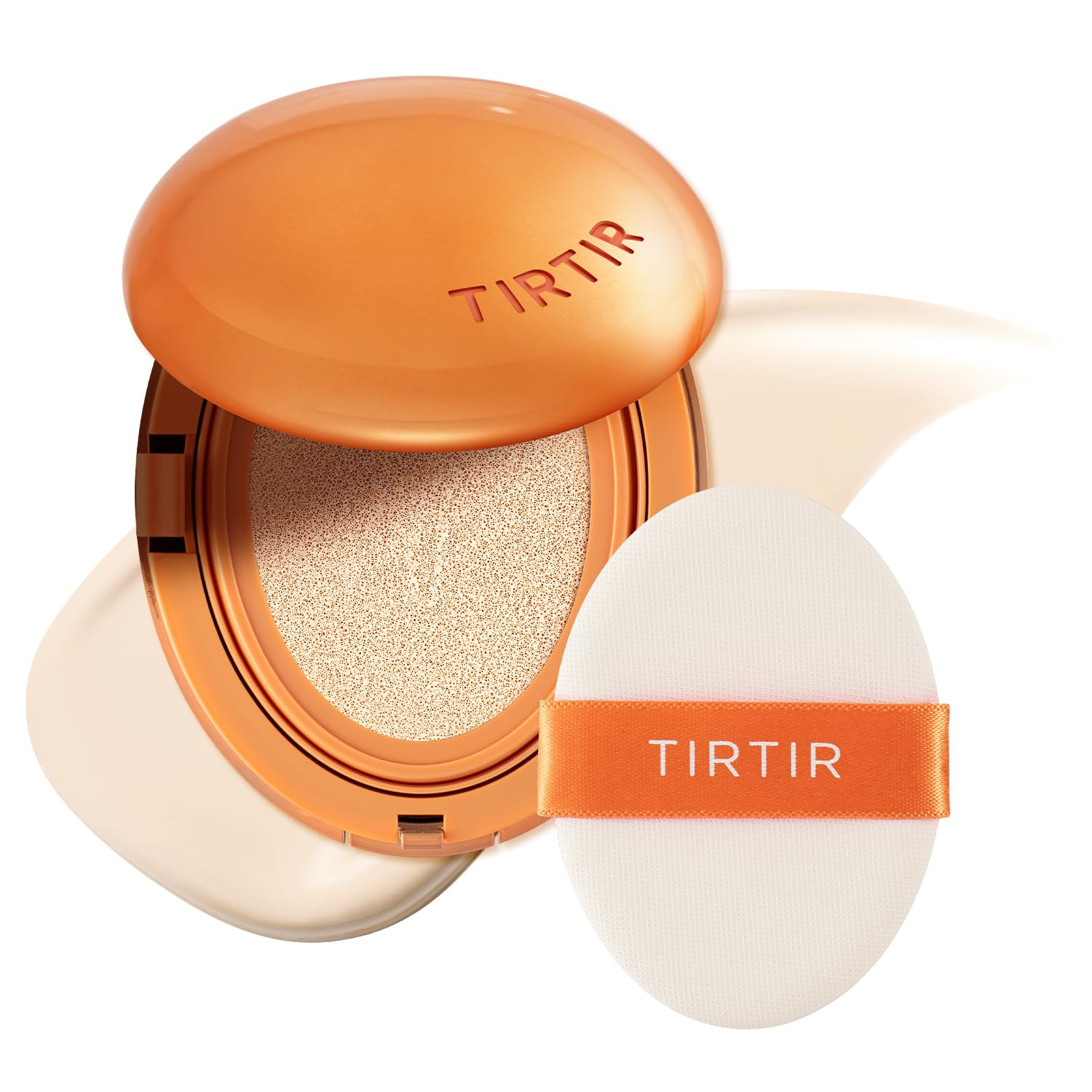 TIRTIR Mask Fit Ai Filter Cushion Foundation | AI-Like Semi-Matte Finish - Up to 72-Hour Medium to Full Coverage Korean BB Cushion Make up Beauty, #13N Fair Ivory, 0.63 Fl Oz | Amazon (US)
