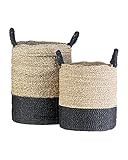 EAST at MAIN Savannah Woven Baskets, Black and Brown | Amazon (US)
