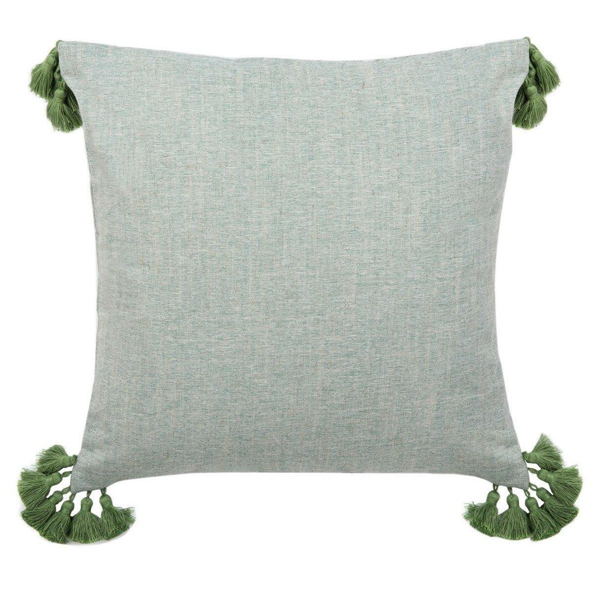 Tasseled Pillow in Heathered Hunter Green | The Well Appointed House, LLC