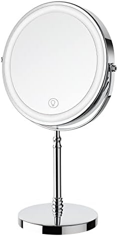 Lighted Makeup Mirror, 3000 mAh Rechargeable Double Sided Magnifying Vanity Mirror with 3 Colors,... | Amazon (US)