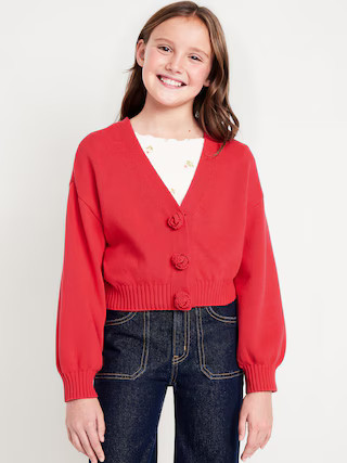 Printed Button-Front Cardigan Sweater for Girls | Old Navy | Old Navy (US)