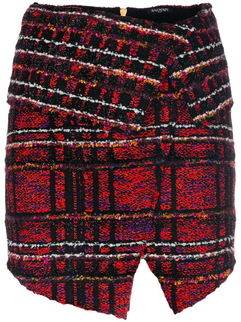 Balmain - tweed mini skirt - women - Cotton/Nylon/Polyamide/Viscose - 40, Black, Cotton/Nylon/Polyamide/Viscose | FarFetch US