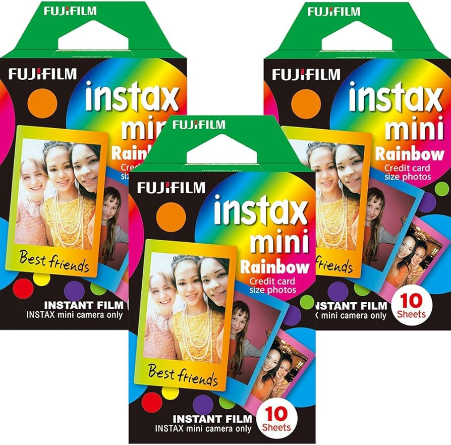Fujifilm Instax Mini Instant Multi Colored Film, 10 Sheets, (3 and 5 Pack Value Set)... (Rainbow) | Amazon (US)