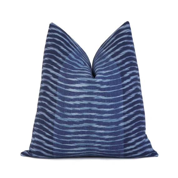 Thibaut Wavelet Navy Throw Pillow Cover Case With Zipper for - Etsy | Etsy (US)