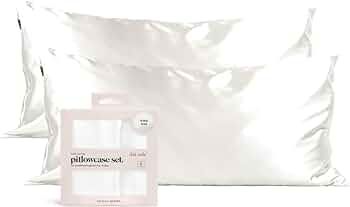 Amazon.com: Kitsch 100% Satin Pillowcase with Zipper | Softer Than Silk | Cooling Satin Pillowcas... | Amazon (US)