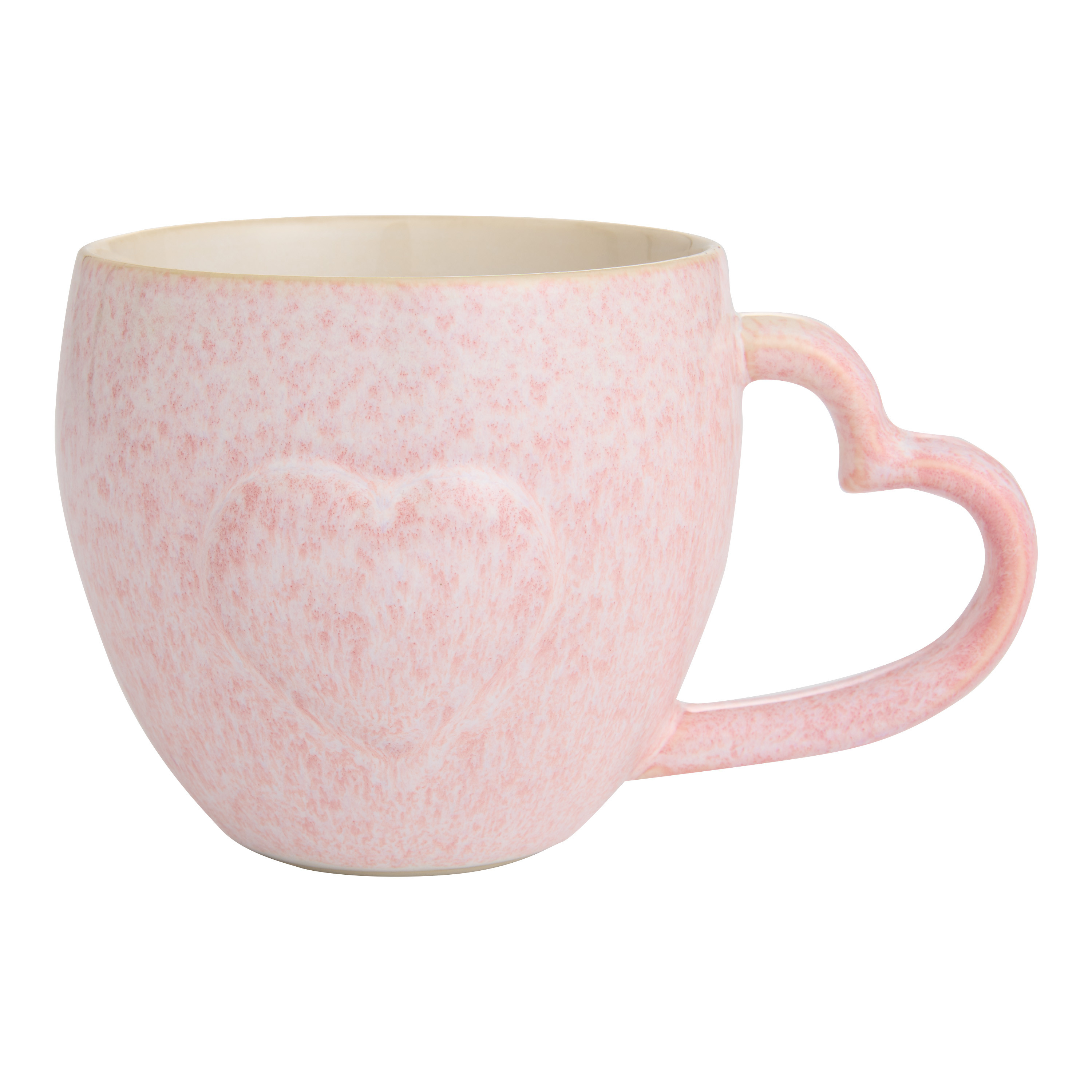 Pink Reactive Glaze Heart Ceramic Mug | World Market