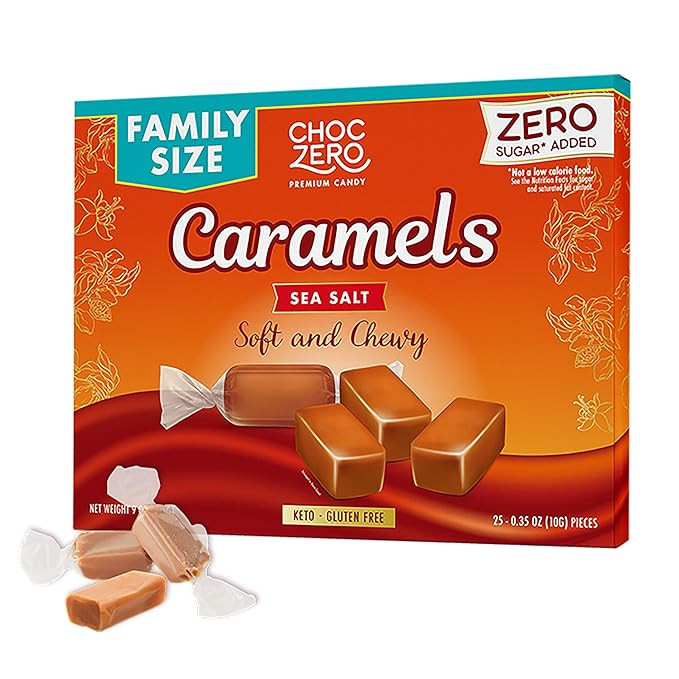 ChocZero Sugar Free Caramels - Keto Caramel Candy - All Natural, Classic Candies - Low Carb Snack... | Amazon (US)