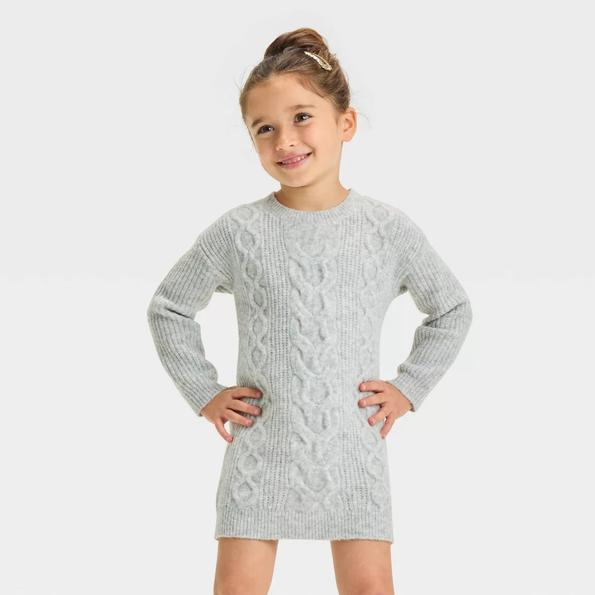 Toddler Girls' Cable Knit Sweater Dress - Cat & Jack™ Lavender | Target