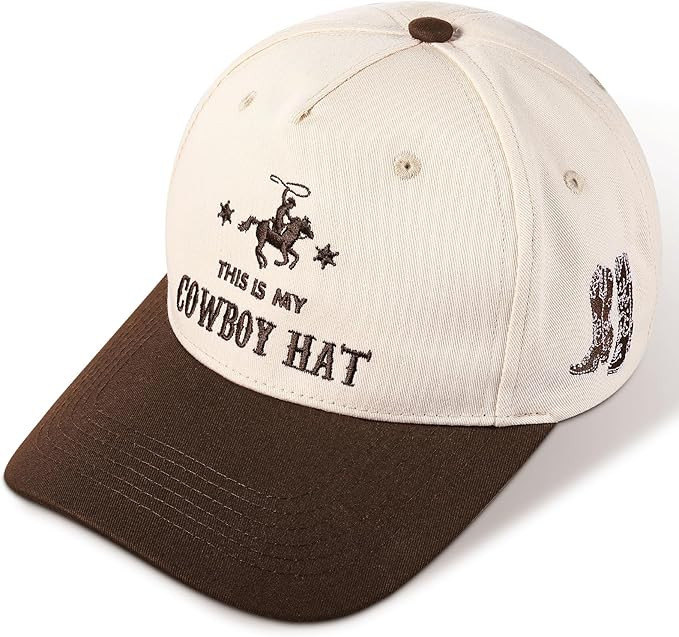 JaGely Western Trucker Hat Vintage Funny Vodka Trucker Hat Retro Embroidered Cowboy Cap Adjustabl... | Amazon (US)