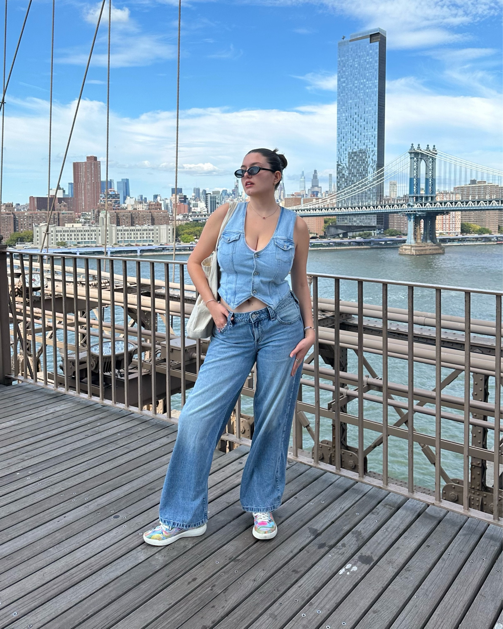 Denim on denim outfit! Wearing an XL on top and 12L on jeans 🩵

#LTKMidsize #LTKStyleTip #LTKFindsUnder50