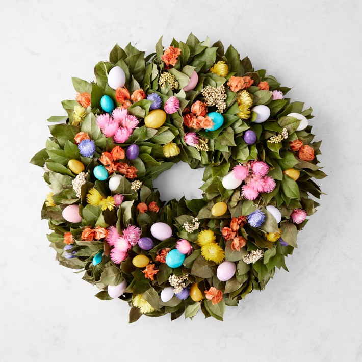 Easter Egg Live Wreath, 24" | Williams-Sonoma