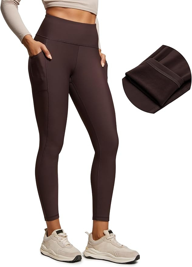CRZ YOGA Thermal Fleece Lined Leggings Women 25'' - High Waisted Winter Workout Hiking Pants with... | Amazon (US)