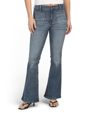 High Rise Stevie Flare Jeans With Patch Pockets | Jeans | Marshalls | Marshalls