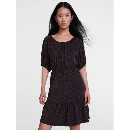 Scenario Women's Mini Dress with Shirred Waist, Sizes XS-XXXL | Walmart (US)