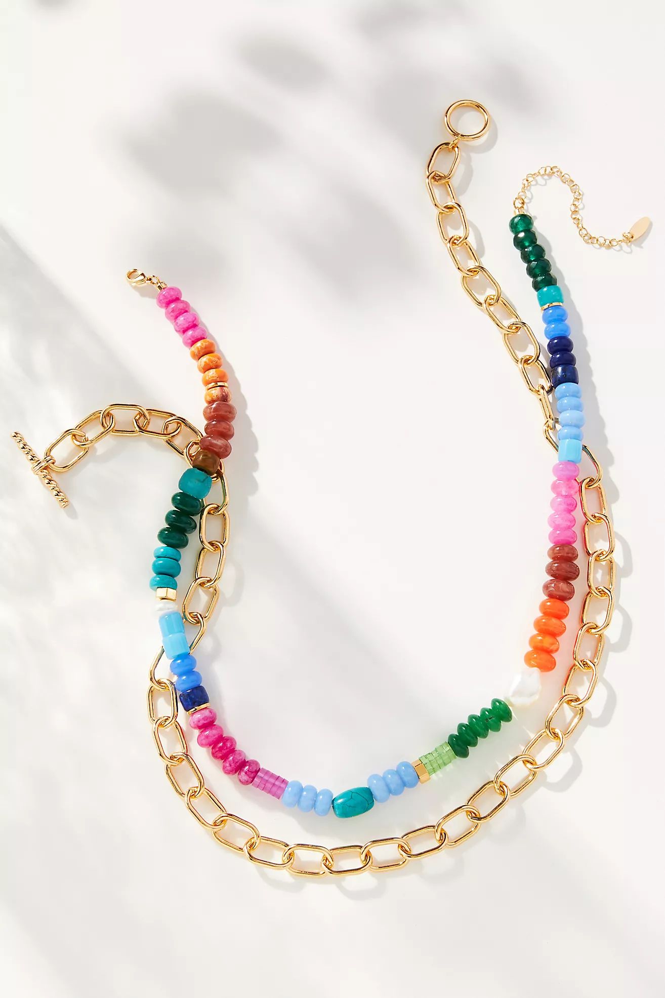 Layered Beaded Paperclip Necklace | Anthropologie (US)