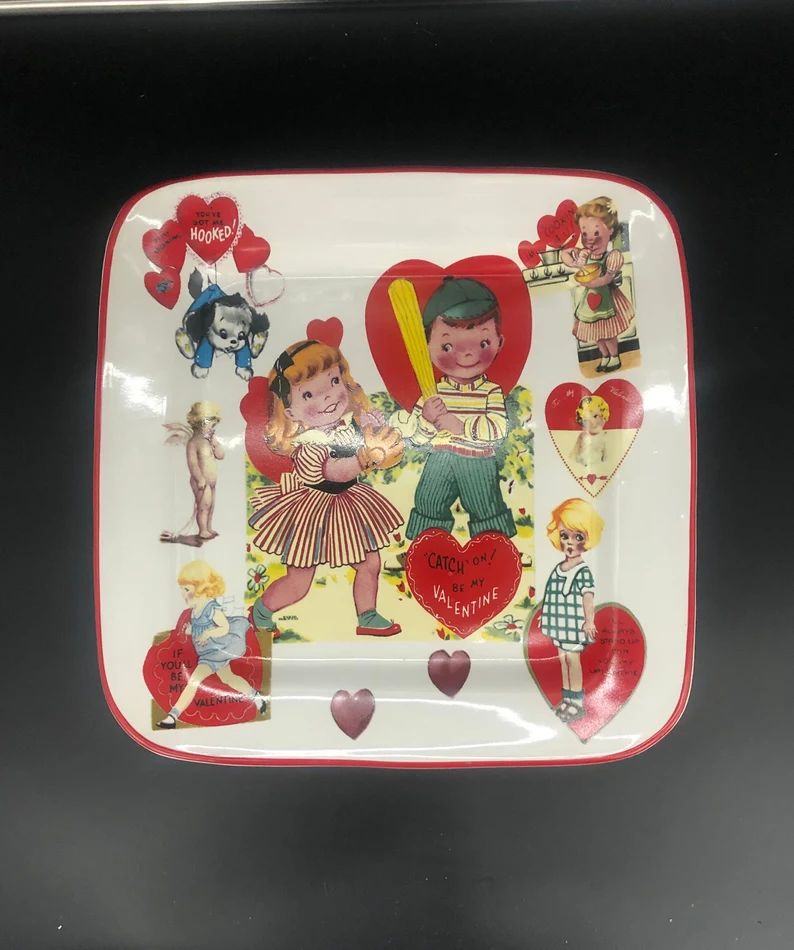 Adorable Retro Valentine Platter by Rosanna | Etsy (US)