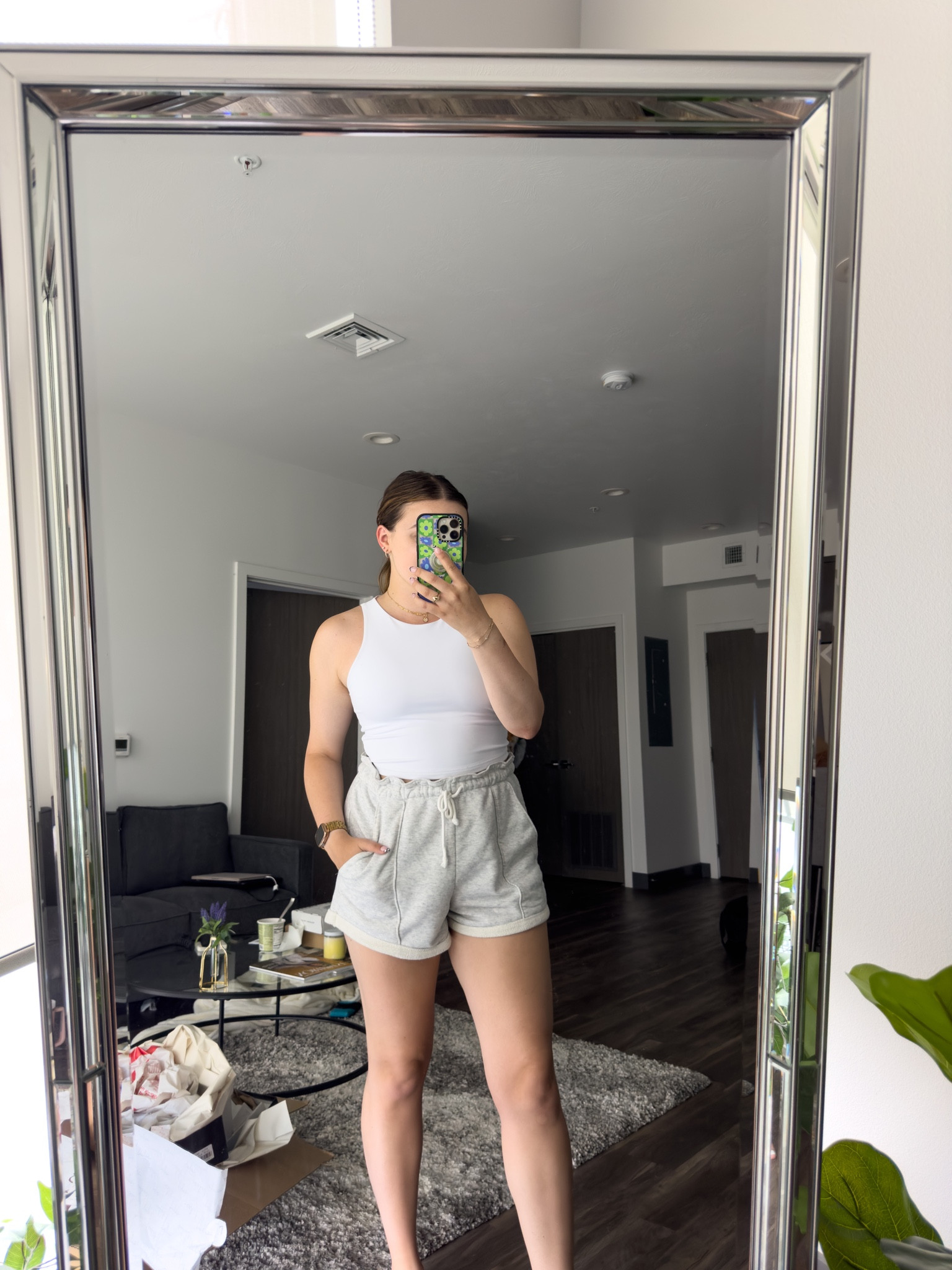 Comfy lounge outfit idea for a day in! Featuring the best lounge shorts. 

I’m wearing a M tank and size L shorts

#LTKFind #LTKstyletip #LTKunder100
