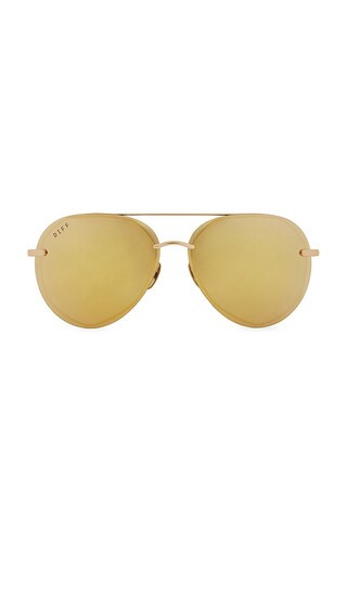 Lenox in Gold & Brilliant Gold Mirror Polarized | Revolve Clothing (Global)