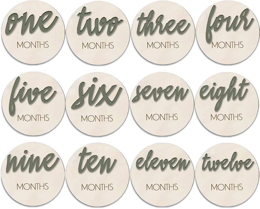 Baby Months Signs， Baby Neutral Monthly Milestone Card，6 Pack Baby Monthly Milestone Wood Mar... | Amazon (US)