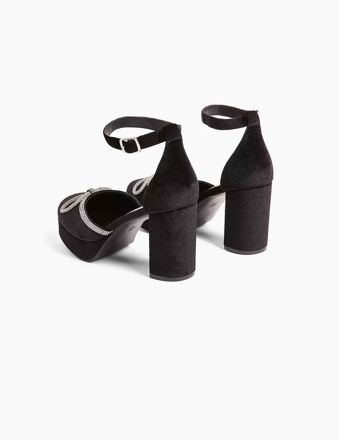 Dream Cloud Embellished Velvet Platform Block Heel | LaneBryant | Lane Bryant (US)