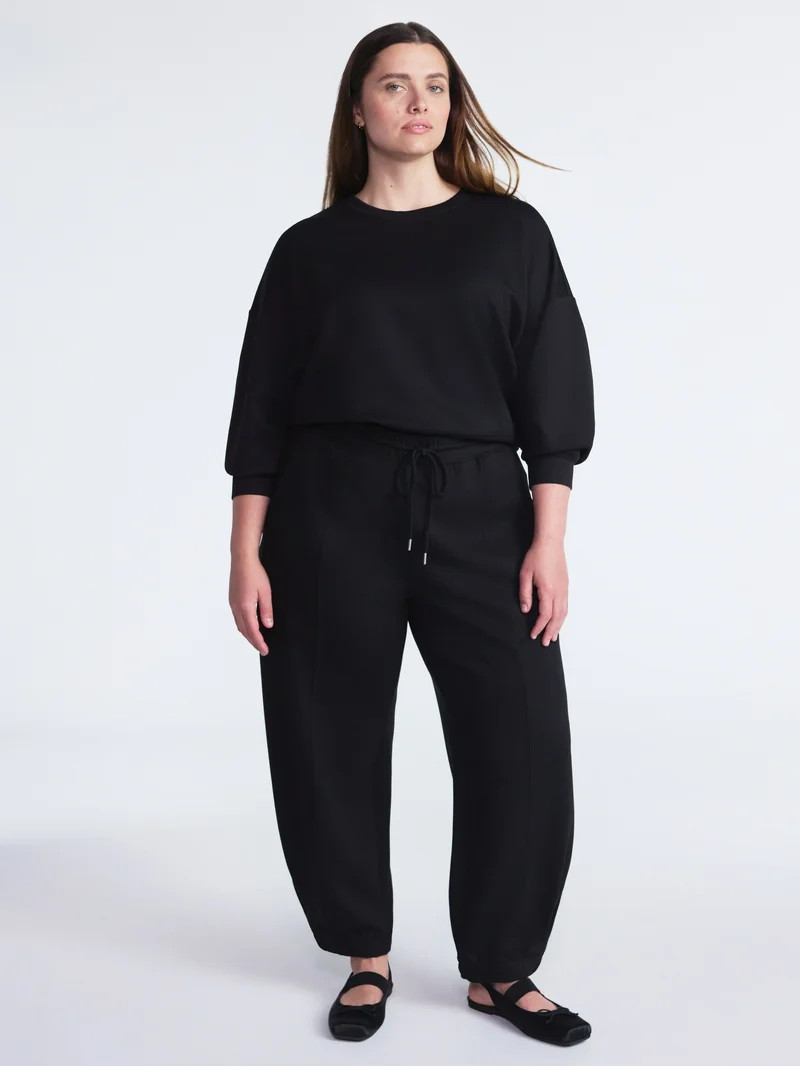 Scoop Women's and Women's Plus New Scubaknit Barrel Pants, Sizes XS-4X | Walmart (US)