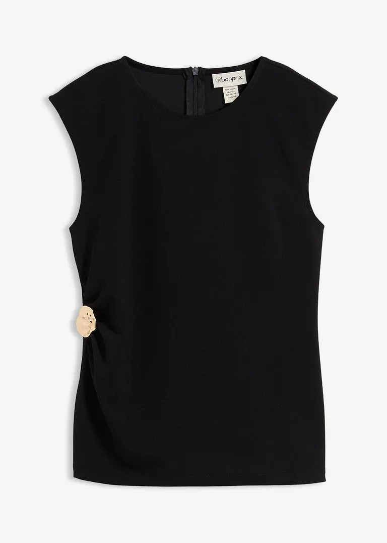 Ärmelloses Top mit Taillenfokus und Zierschnalle in der Taille. Verdeckter Reißverschluss hinte... | Bonprix DE
