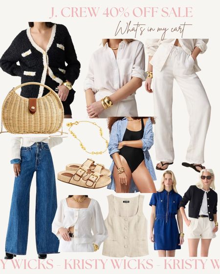 J.Crew Spring Event - 40% off everything! Just placed a huge order, check out what’s in my cart. 🤍🎀 Vacation ready, linen pants, swimsuit coverup, sandals, and more! 

#LTKfindsunder100 #LTKsalealert #LTKshoecrush