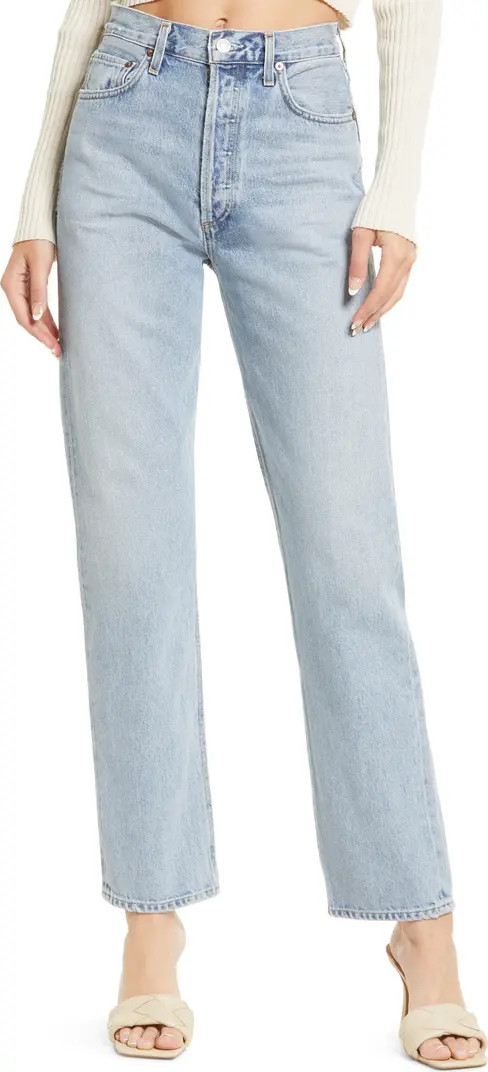 '90s Pinch High Waist Straight Leg Organic Cotton Jeans | Nordstrom Canada