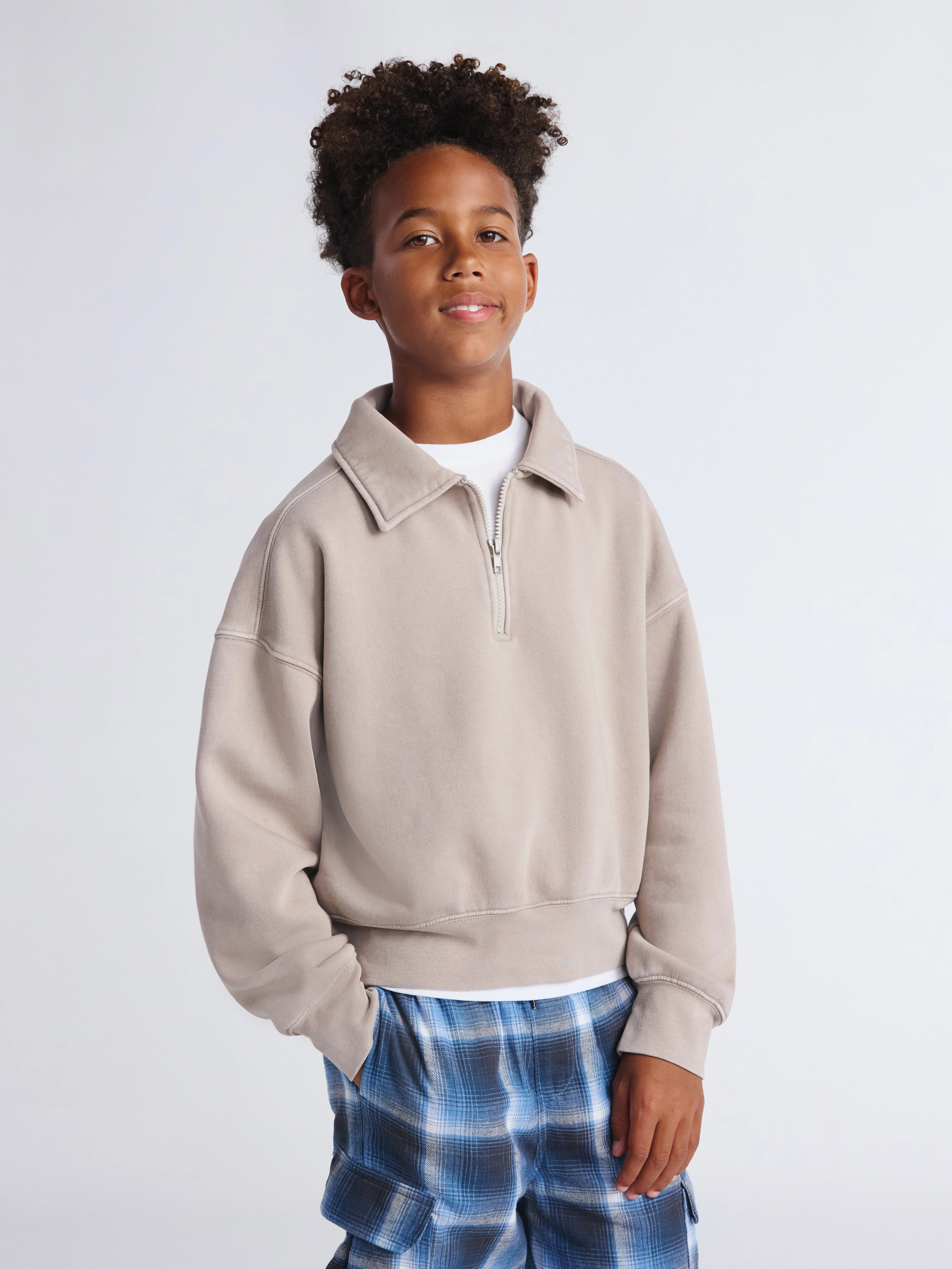 Weekend Academy Boys Fleece Quarter Zip Sweatshirt, Sizes 4-18 | Walmart (US)