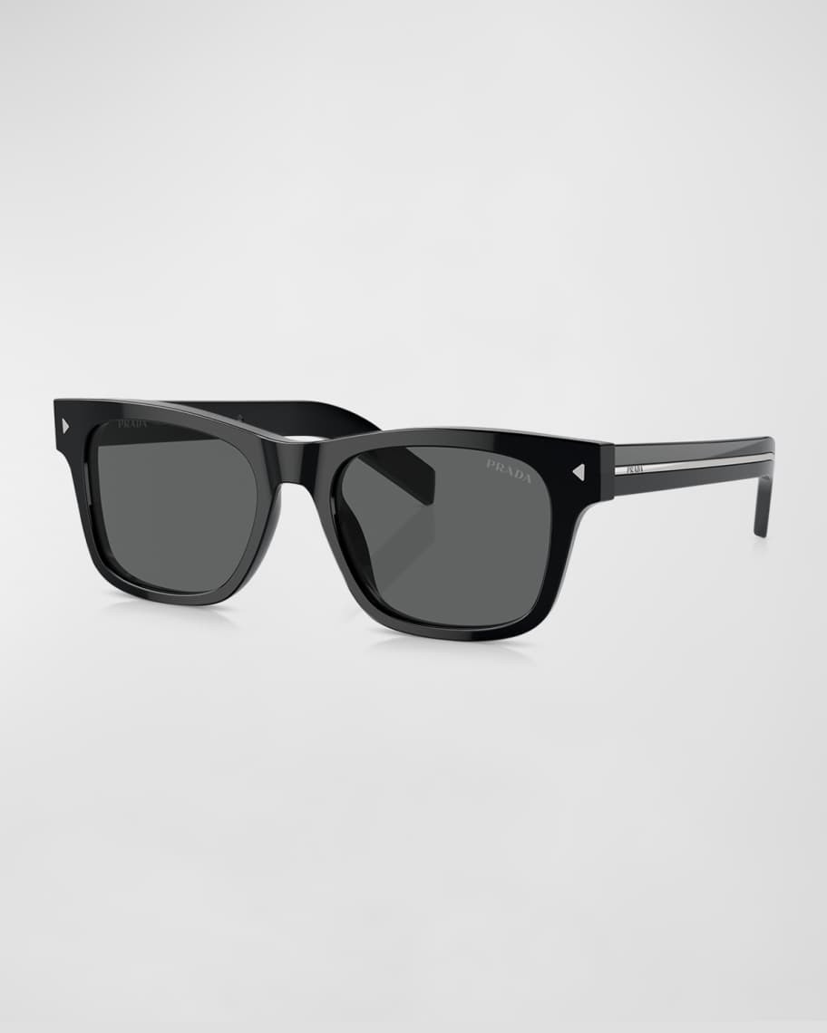 Prada Men's Polarized Acetate Rectangle Sunglasses | Neiman Marcus