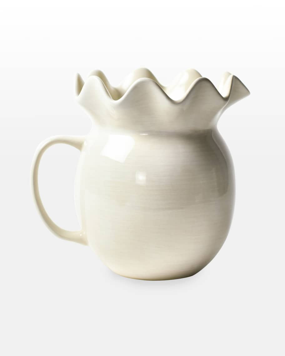 Coton Colors Signature White Ruffle Pitcher | Neiman Marcus