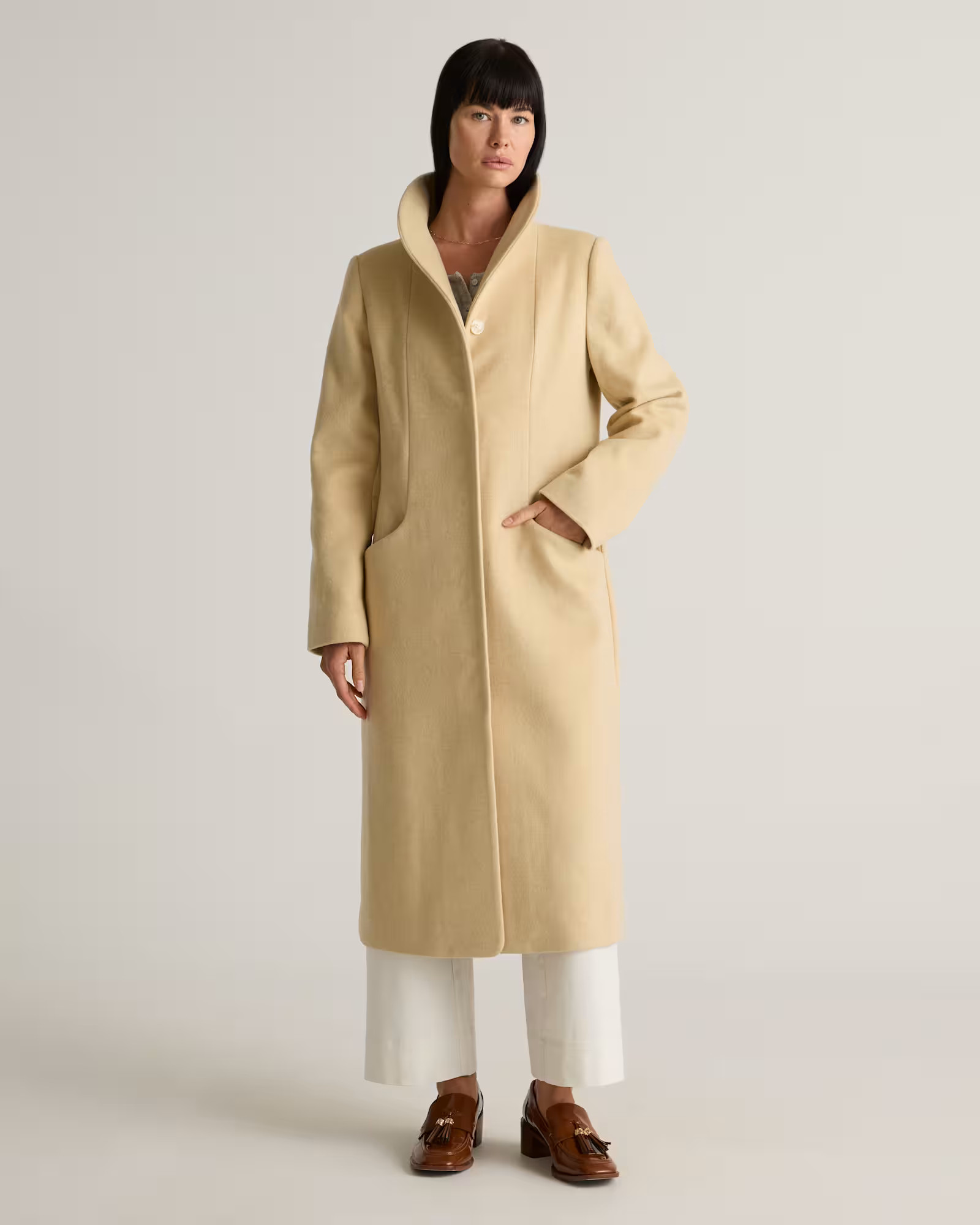 Italian Wool Long Cocoon Coat | Quince