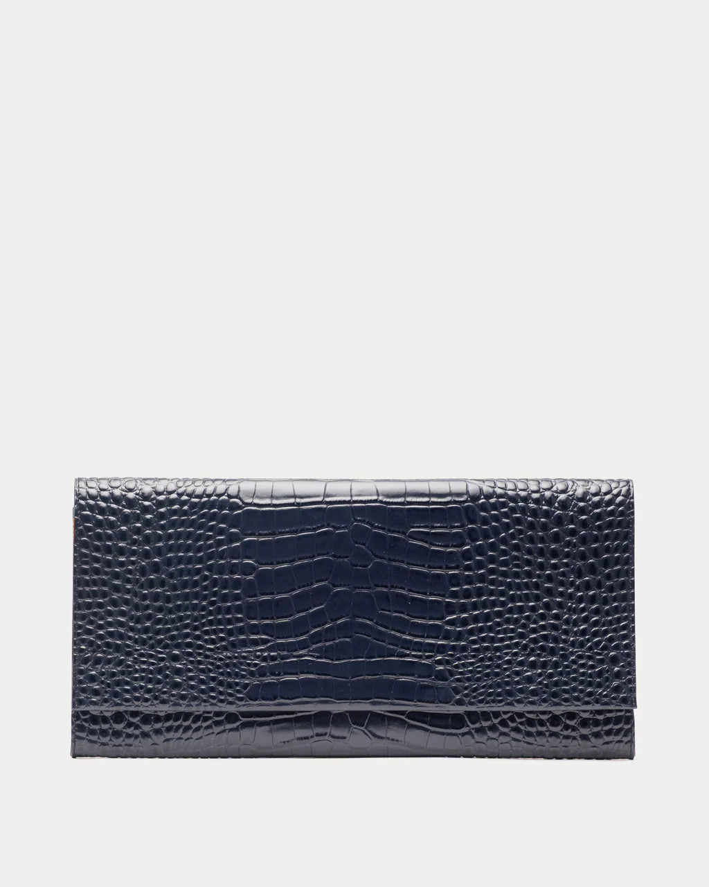 Supersize Croc Clutch - Navy | Frances Valentine