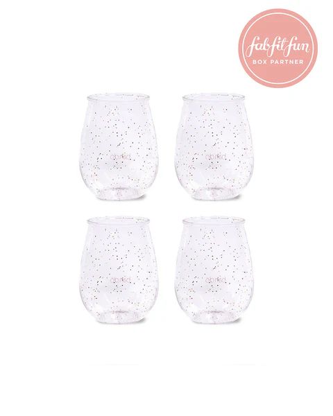 Stemless Acrylic Wine Glass Set of 4 - Glitter Infusion | ban.do
