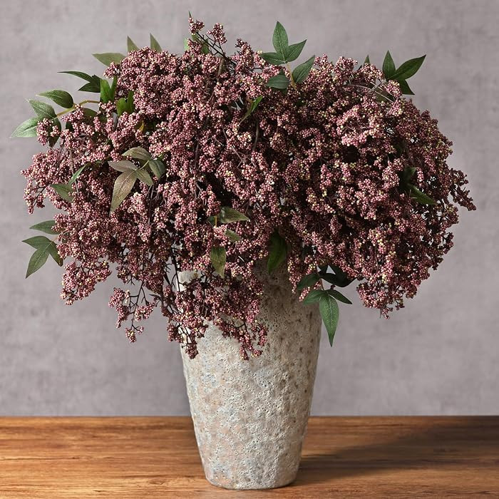 43In Faux Berry Stems for Vase, Artificial Nandina Branches Fall Decor Floral Picks Realistic Sed... | Amazon (US)