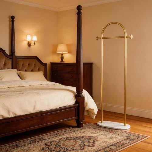 HKaikzo Gold Coat Rack, Modern Garment Rack with Marble Base, Heavy-duty Clothing Racks Freestand... | Amazon (US)