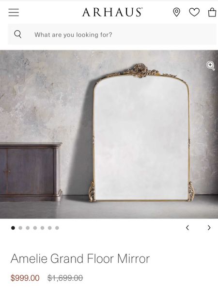 The Amelie Grand Floor Mirror (and all Amelie mirrors) from Arhaus are currently on a huge Black Friday sale!!! The floor mirror is marked down to $999! 

#LTKsalealert #LTKhome #LTKCyberweek
