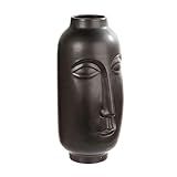 Truu Design Abstract Modern Face Flower Vase, 5.75 x 11.5 inches, Black | Amazon (US)