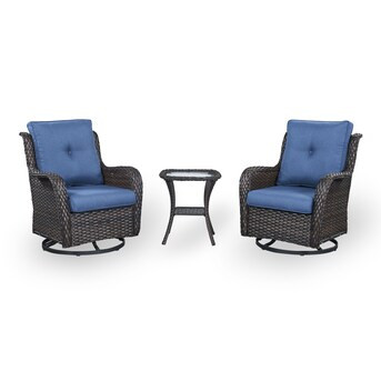 Rilyson 2PCS Swivel Patio Wicker Chairs with Side Table | Lowe's
