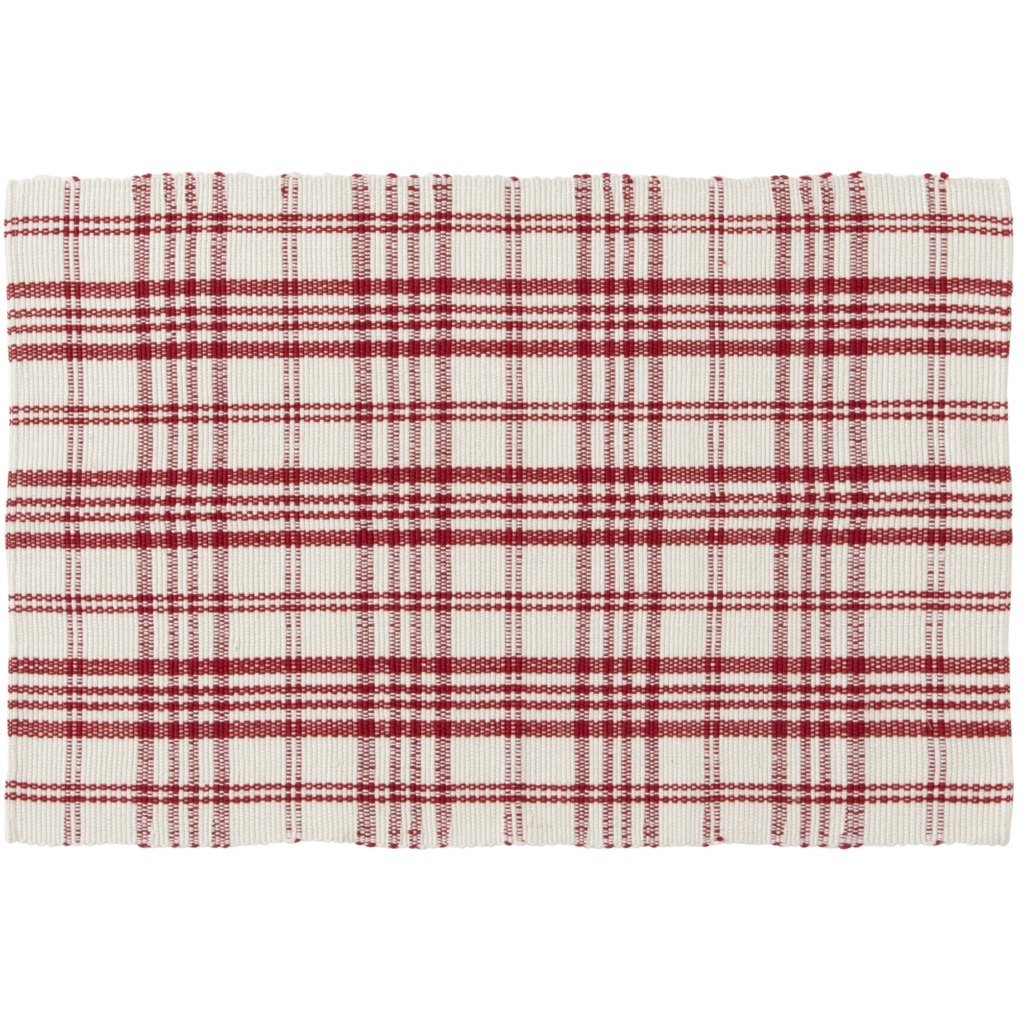 Holiday Time 24" x 36" Red Plaid Outdoor Layering Rug | Walmart (US)