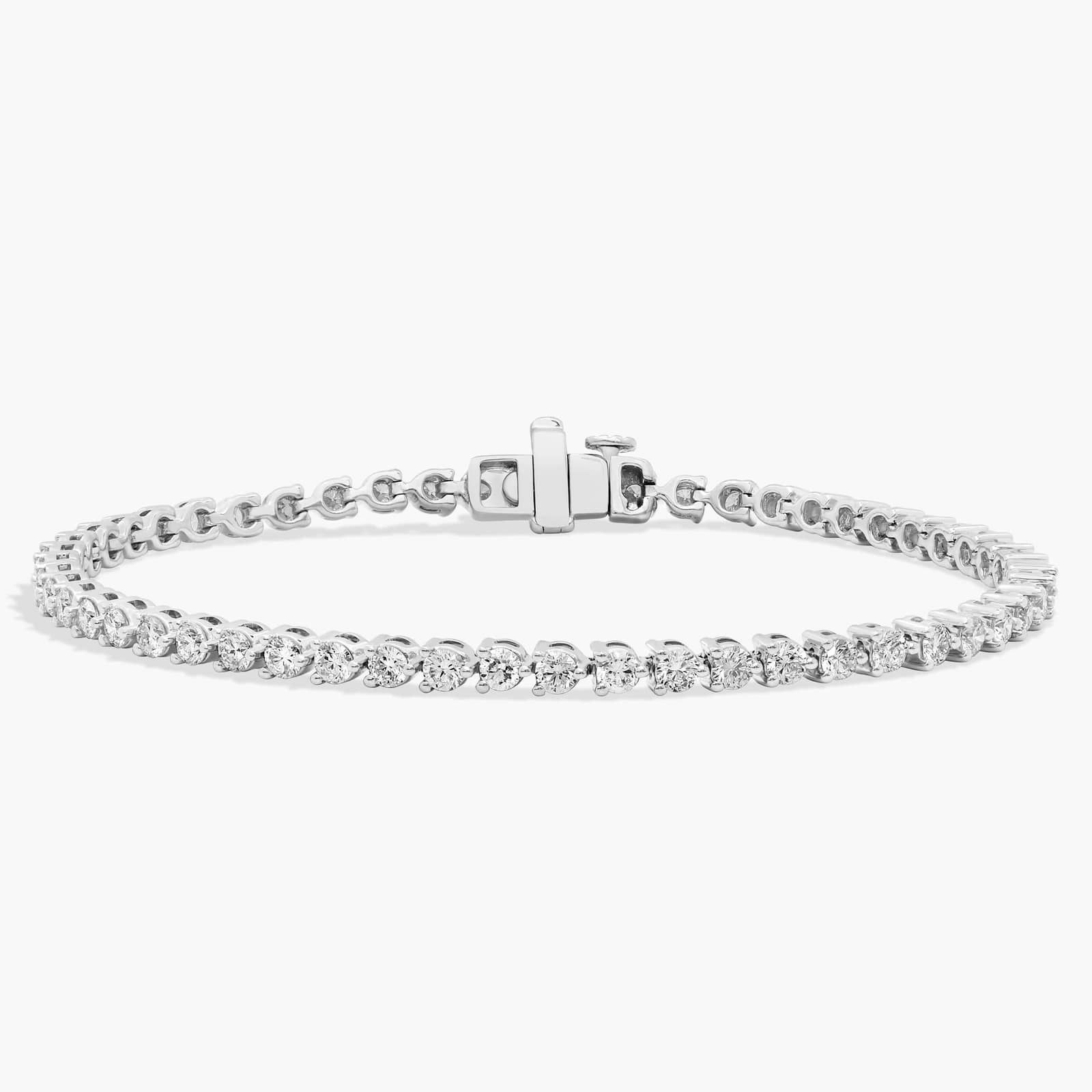 7 " Three Prong Diamond Tennis Bracelet In 14k White Gold (3 ct. tw. - H-I / SI1-SI2) | Blue Nile